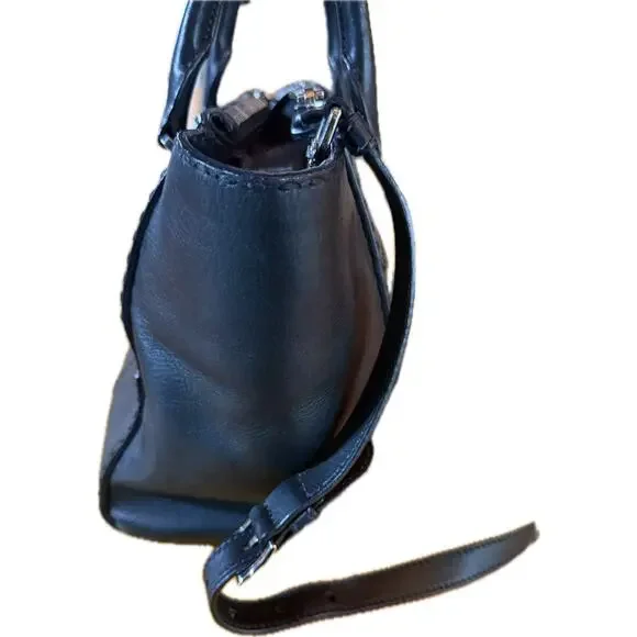 Prada Galleria Medium Satchel Tote Bag Black Double Zip Twin Pockets